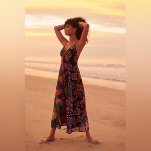FARM Rio Cecilia Multicolor Tropical Maxi Dress (S)